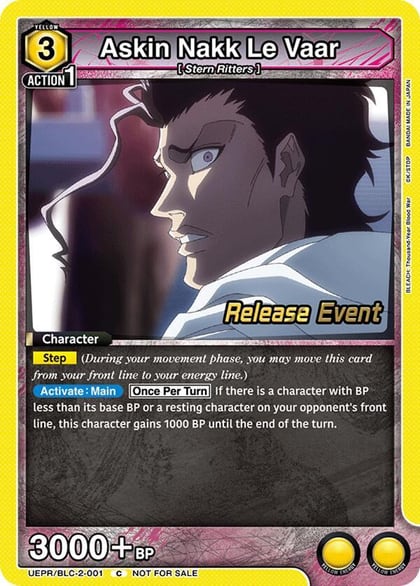 Askin Nakk Le Vaar, UEX01BT: BLEACH: Thousand-Year Blood War Vol.2 Release Event Cards UEPR/BLC-2-001