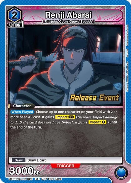 Renji Abarai (026), UEX01BT: BLEACH: Thousand-Year Blood War Vol.2 Release Event Cards UEPR/BLC-2-026