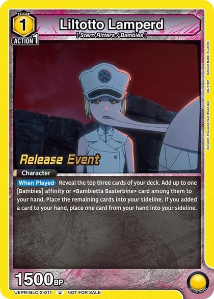 Liltotto Lamperd, UEX01BT: BLEACH: Thousand-Year Blood War Vol.2 Release Event Cards UEPR/BLC-2-011