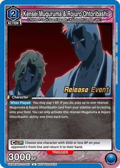 Kensei Muguruma & Rojuro Ohtoribashi, UEX01BT: BLEACH: Thousand-Year Blood War Vol.2 Release Event Cards UEPR/BLC-2-043