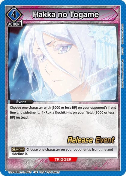 Hakka no Togame, UEX01BT: BLEACH: Thousand-Year Blood War Vol.2 Release Event Cards UEPR/BLC-2-048