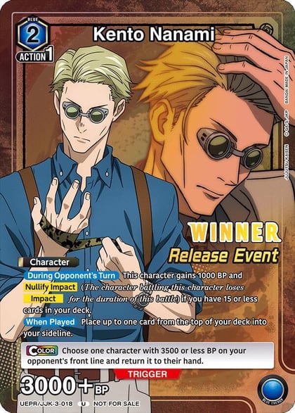 Kento Nanami (Release Event Winner), UEX02BT: Jujutsu Kaisen Vol.2 Release Event Cards UEPR/JJK-3-018