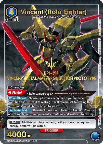 Vincent (Rolo Fighter) (SR*), UEX03BT: CODE GEASS: Lelouch of the Rebellion Vol.2 UEX03BT/CGH-2-026