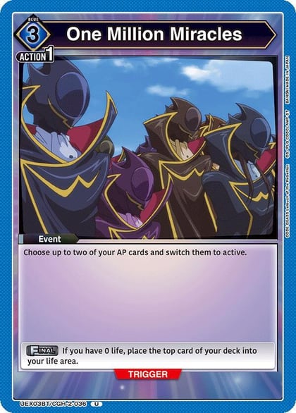 One Million Miracles, UEX03BT: CODE GEASS: Lelouch of the Rebellion Vol.2 UEX03BT/CGH-2-036