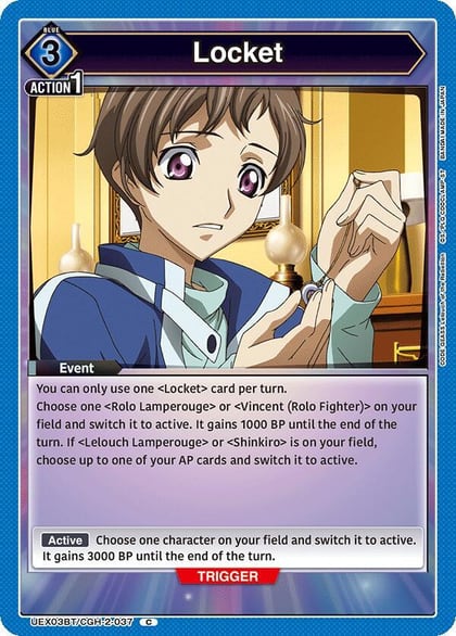 Locket, UEX03BT: CODE GEASS: Lelouch of the Rebellion Vol.2 UEX03BT/CGH-2-037