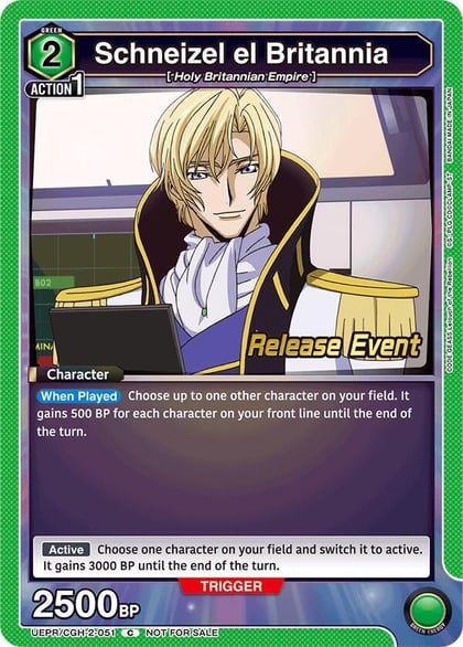 Schneizel el Britannia, UEX03BT: CODE GEASS: Lelouch of the Rebellion Vol.2 Release Event Cards UEPR/CGH-2-051