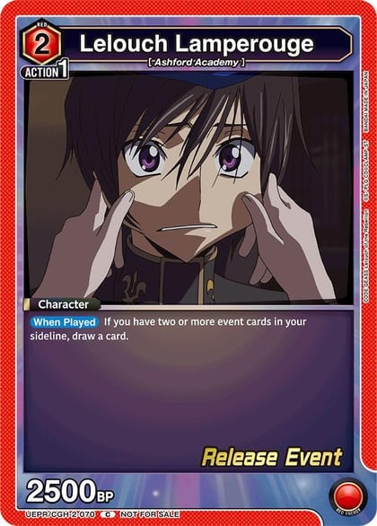 Lelouch Lamperouge (070), UEX03BT: CODE GEASS: Lelouch of the Rebellion Vol.2 Release Event Cards UEPR/CGH-2-070