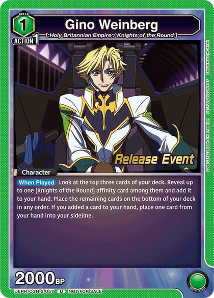 Gino Weinberg (057), UEX03BT: CODE GEASS: Lelouch of the Rebellion Vol.2 Release Event Cards UEPR/CGH-2-057