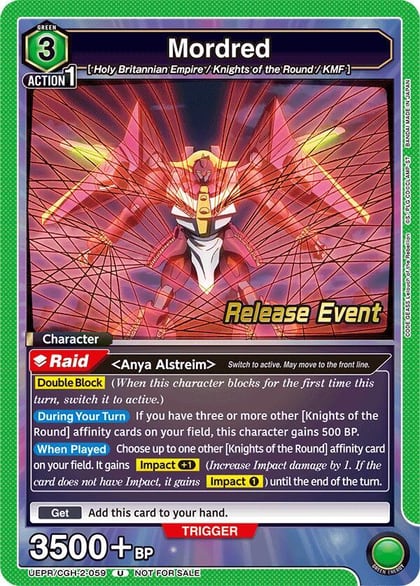 Mordred, UEX03BT: CODE GEASS: Lelouch of the Rebellion Vol.2 Release Event Cards UEPR/CGH-2-059