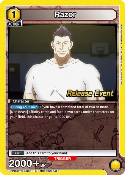 Razor (005), UEX04BT: HUNTER X HUNTER Vol.2 Release Event Cards UEPR/HTR-2-005