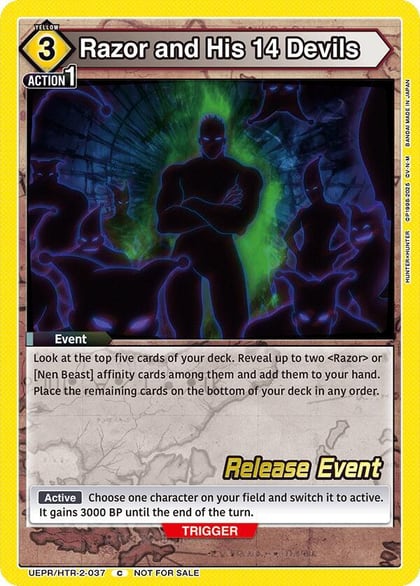 Razor and His 14 Devils, UEX04BT: HUNTER X HUNTER Vol.2 Release Event Cards UEPR/HTR-2-037