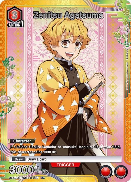 Zenitsu Agatsuma (U*), UEX05BT: Demon Slayer: Kimetsu no Yaiba Vol.2 UEX05BT/KMY-3-062