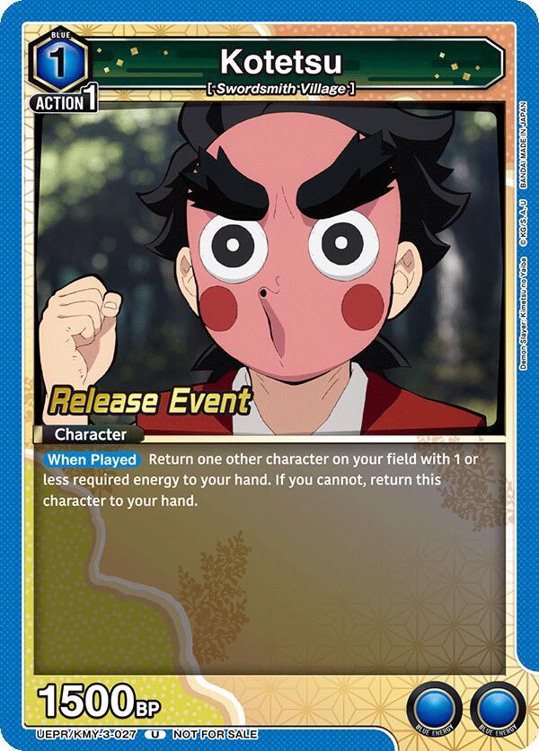 Kotetsu, UEX05BT: Demon Slayer: Kimetsu no Yaiba Vol.2 Release Event Cards UEPR/KMY-3-027