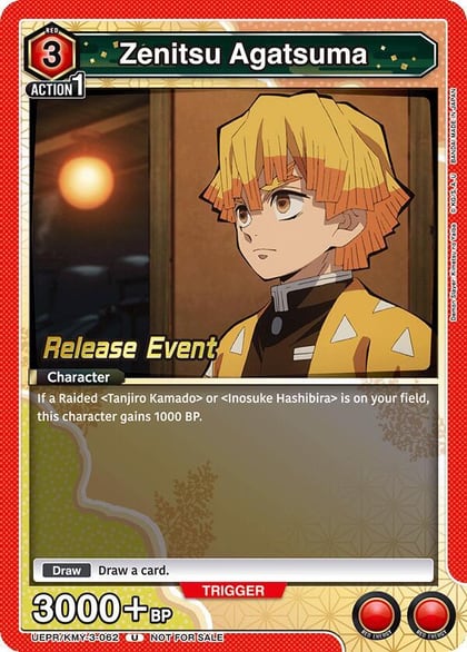 Zenitsu Agatsuma, UEX05BT: Demon Slayer: Kimetsu no Yaiba Vol.2 Release Event Cards UEPR/KMY-3-062
