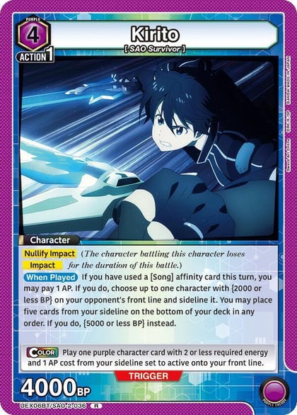Kirito (036), UEX06BT: Sword Art Online Vol.2 UEX06BT/SAO-2-036