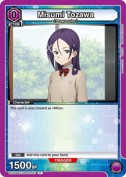 Misumi Tozawa (Box Topper Foil), UEX06BT: Sword Art Online Vol.2 UEX06BT/SAO-2-051
