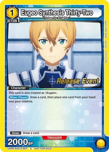 Eugeo Synthesis Thirty-Two, UEX06BT: Sword Art Online Vol.2 Release Event Cards UEPR/SAO-2-007
