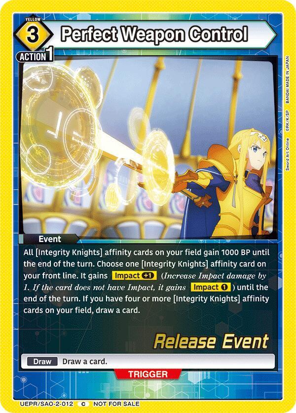 Perfect Weapon Control, UEX06BT: Sword Art Online Vol.2 Release Event Cards UEPR/SAO-2-012