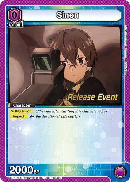 Sinon (026), UEX06BT: Sword Art Online Vol.2 Release Event Cards UEPR/SAO-2-026