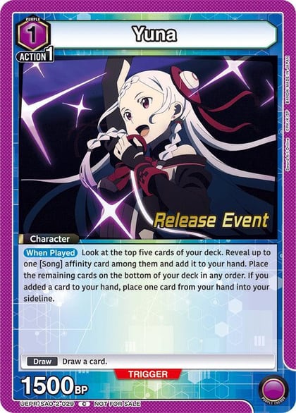 Yuna (029), UEX06BT: Sword Art Online Vol.2 Release Event Cards UEPR/SAO-2-029