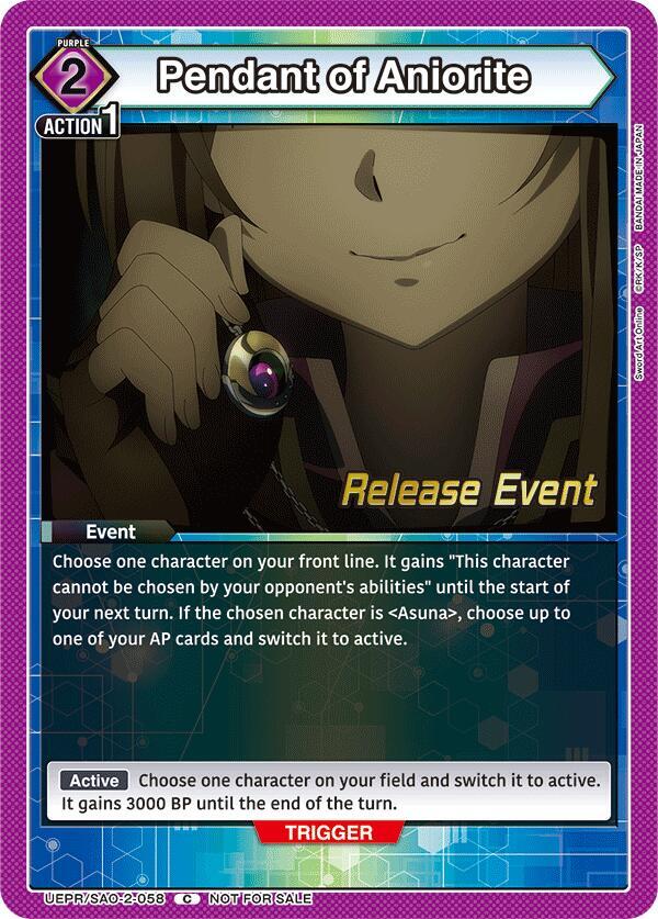 Pendant of Aniorite, UEX06BT: Sword Art Online Vol.2 Release Event Cards UEPR/SAO-2-058