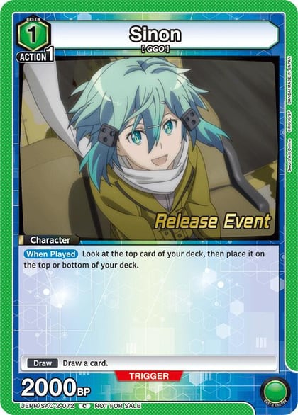 Sinon (072), UEX06BT: Sword Art Online Vol.2 Release Event Cards UEPR/SAO-2-072