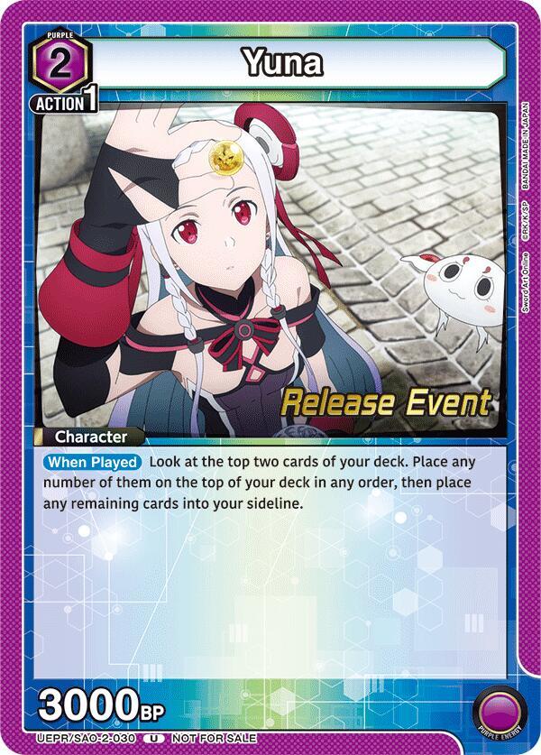 Yuna (030), UEX06BT: Sword Art Online Vol.2 Release Event Cards UEPR/SAO-2-030