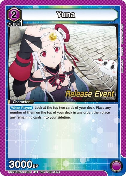 Yuna (030), UEX06BT: Sword Art Online Vol.2 Release Event Cards UEPR/SAO-2-030