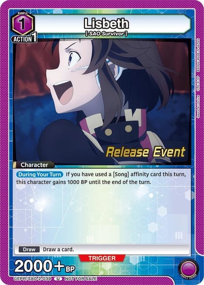 Lisbeth (039), UEX06BT: Sword Art Online Vol.2 Release Event Cards UEPR/SAO-2-039