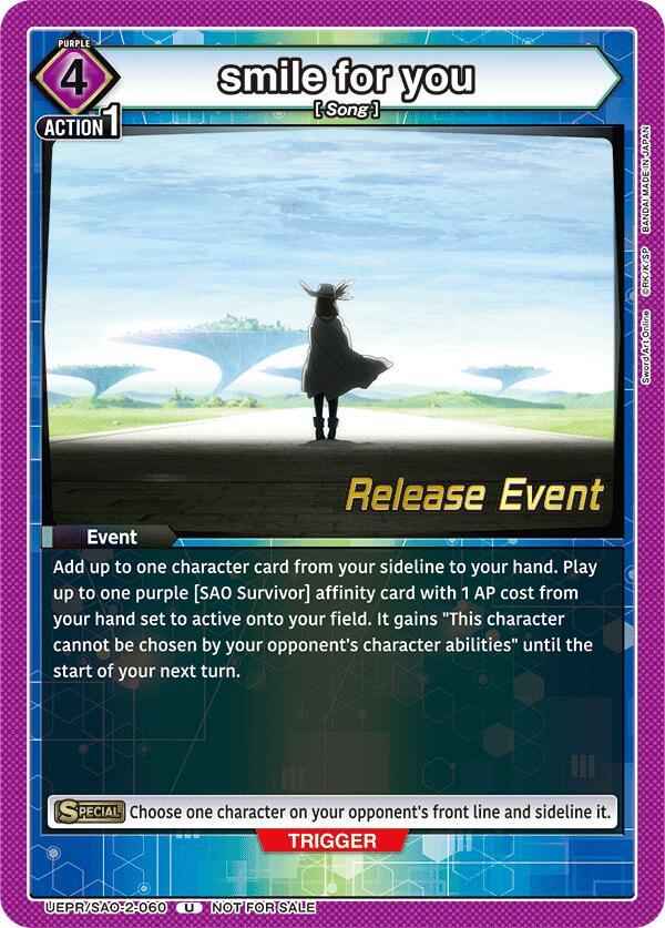 smile for you, UEX06BT: Sword Art Online Vol.2 Release Event Cards UEPR/SAO-2-060