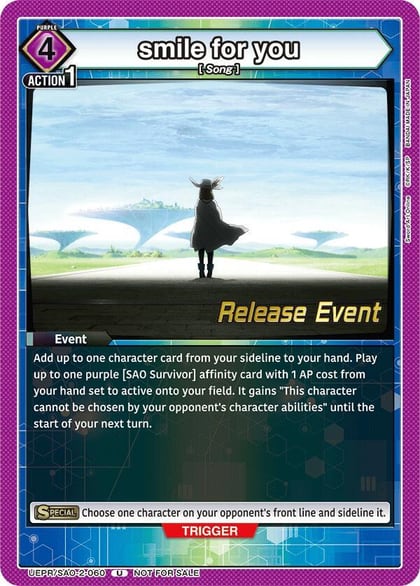 smile for you, UEX06BT: Sword Art Online Vol.2 Release Event Cards UEPR/SAO-2-060
