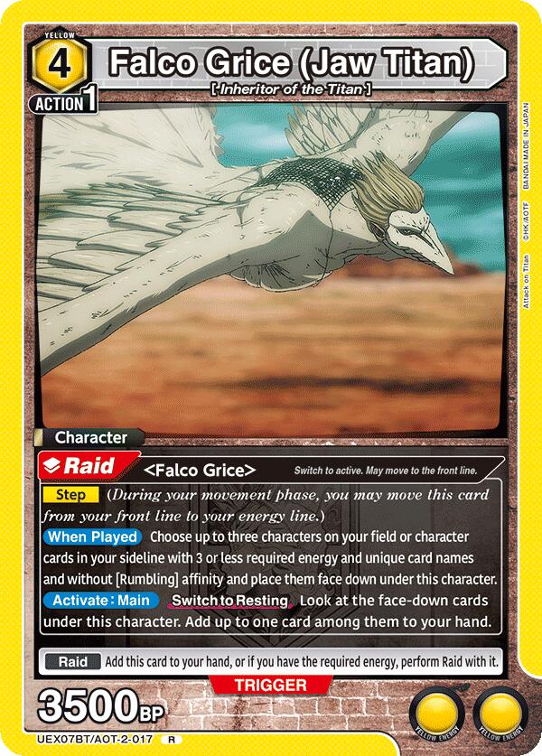 Falco Grice (Jaw Titan), UEX07BT: Attack on Titan Vol. 2 UEX07BT/AOT-2-017