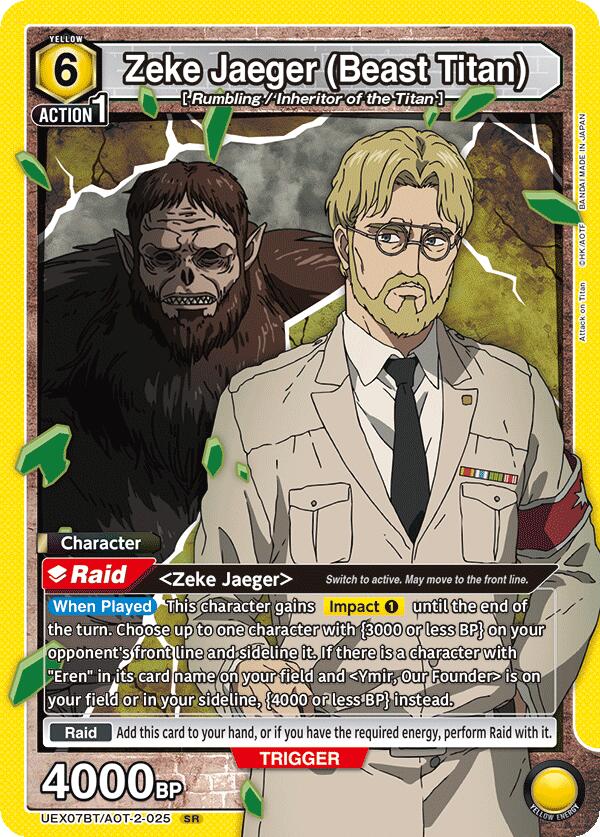 Zeke Jaeger (Beast Titan) (025), UEX07BT: Attack on Titan Vol. 2 UEX07BT/AOT-2-025