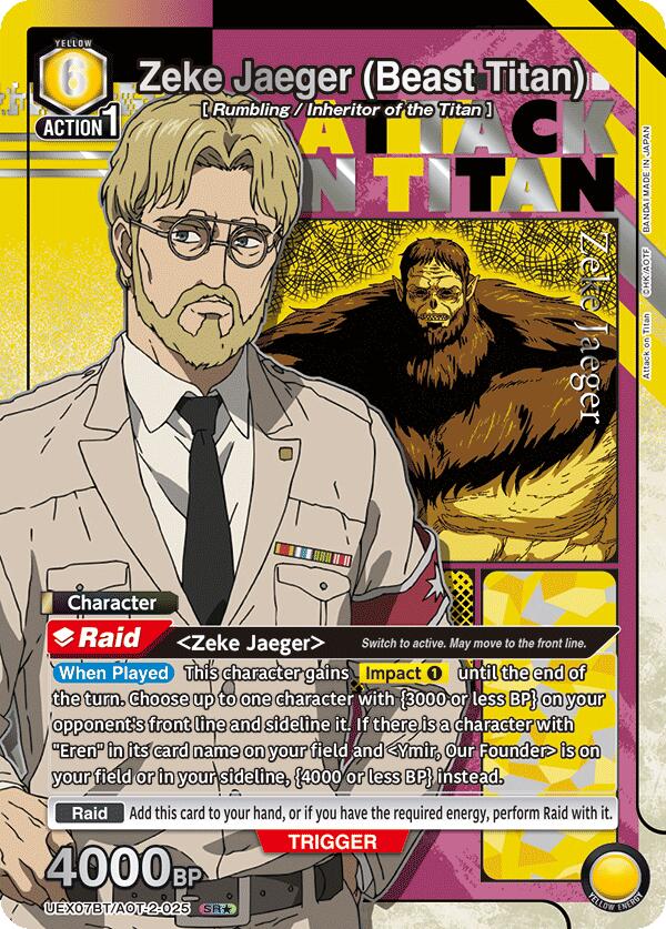 Zeke Jaeger (Beast Titan) (025) (SR*), UEX07BT: Attack on Titan Vol. 2 UEX07BT/AOT-2-025
