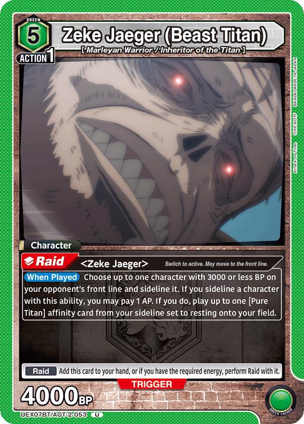 Zeke Jaeger (Beast Titan) (053), UEX07BT: Attack on Titan Vol. 2 UEX07BT/AOT-2-053