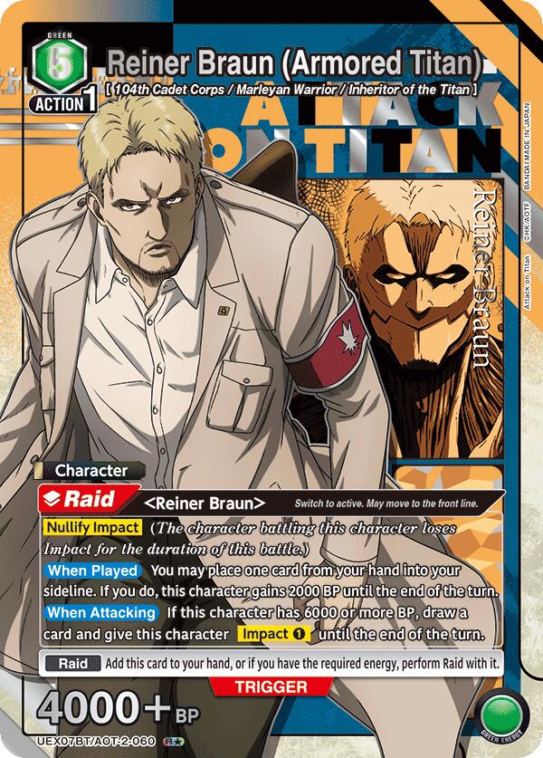 Reiner Braun (Armored Titan) (060) (R*), UEX07BT: Attack on Titan Vol. 2 UEX07BT/AOT-2-060