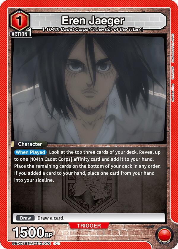 Eren Jaeger (070) (Box Topper Foil), UEX07BT: Attack on Titan Vol. 2 UEX07BT/AOT-2-070