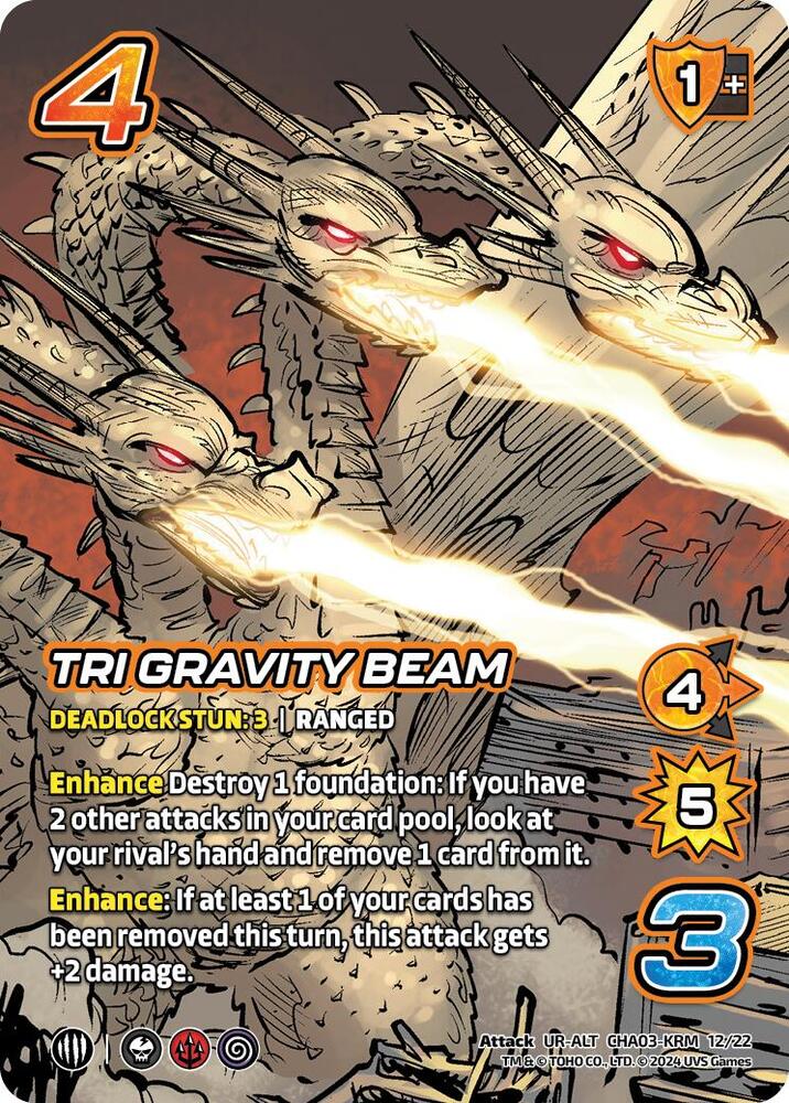 Tri Gravity Beam (Alternate Art), Challenger Series: Godzilla CHA03-KRM 12/22