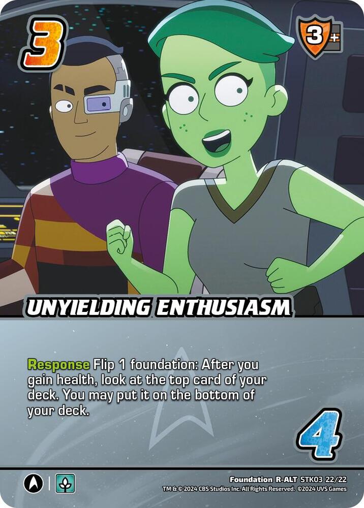 Unyielding Enthusiasm (Alternate Art), Challenger Series: Star Trek: Lower Decks STK03 22/22