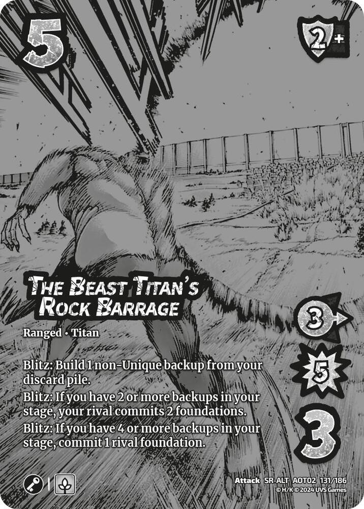 The Beast Titan's Rock Barrage (Alternate Art), Attack On Titan: Origins of Power 131/186