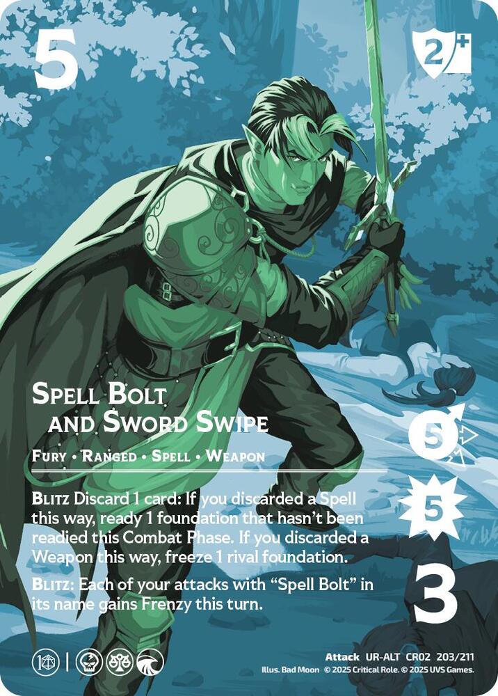 Spell Bolt and Sword Swipe (Alternate Art), Critical Role: Heroes of Exandria 203/211