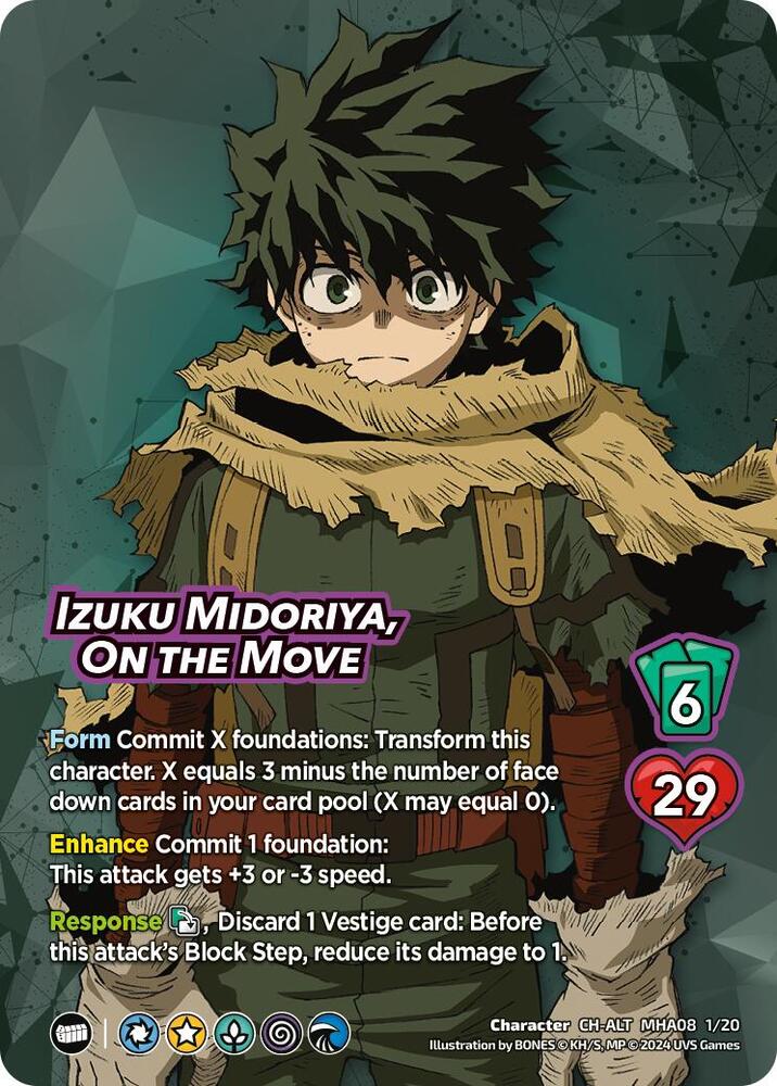 Izuku Midoriya, On the Move (Alternate Art), Challenger Series: My Hero Academia - Dark Hero Arc MHA08 1/20a