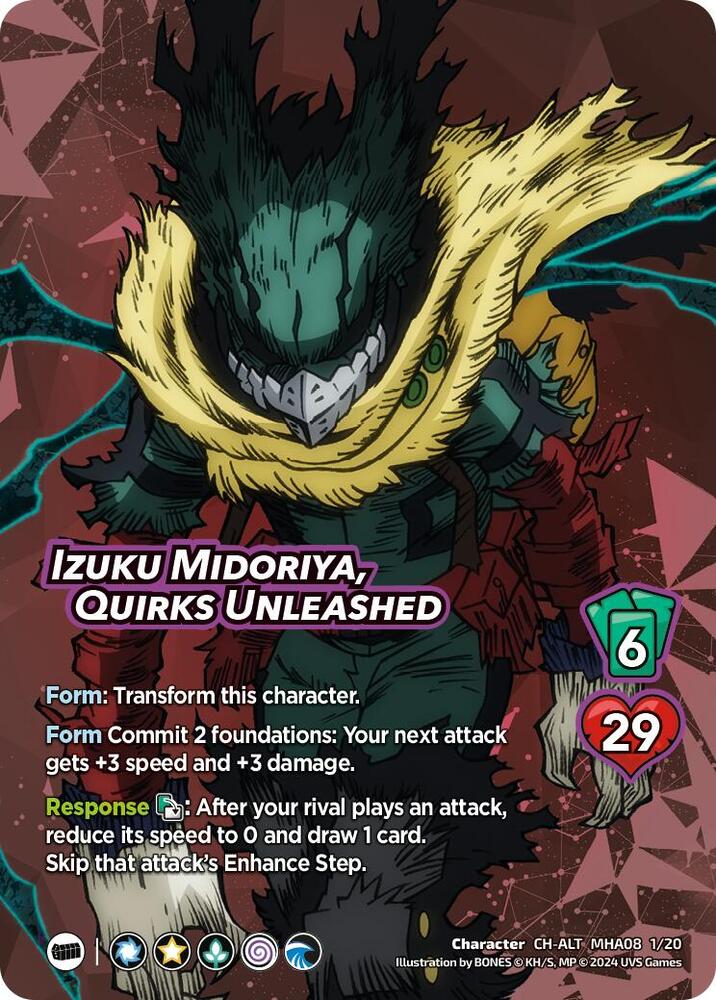 Izuku Midoriya, Quirks Unleashed (Alternate Art), Challenger Series: My Hero Academia - Dark Hero Arc MHA08 1/20b
