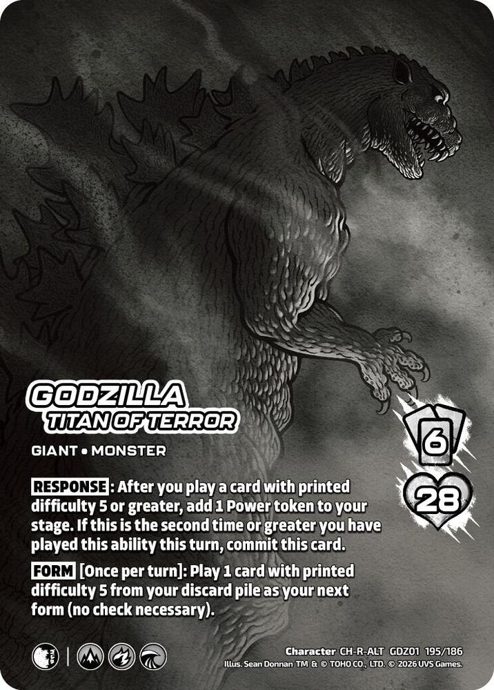 Godzilla, Titan of Terror (Alternate Art), Godzilla: Reign of Kaiju GDZ01 195/186