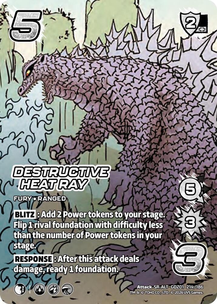 Destructive Heat Ray (Alternate Art), Godzilla: Reign of Kaiju GDZ01 214/186