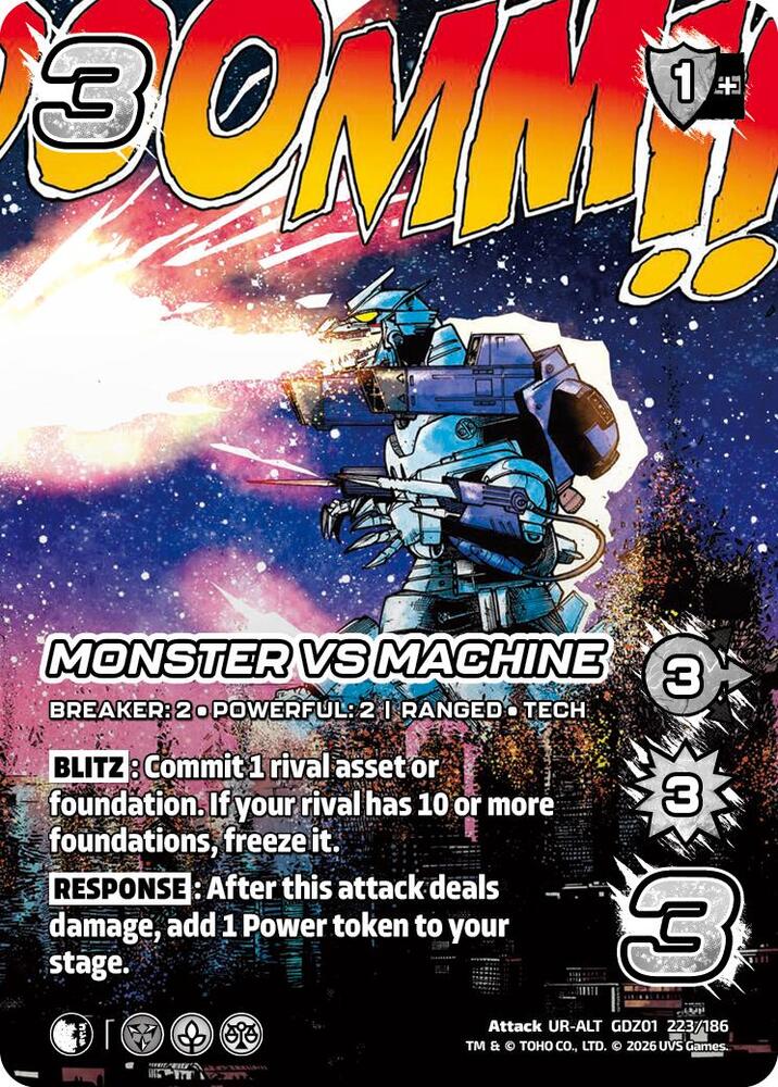 Monster vs Machine (Alternate Art), Godzilla: Reign of Kaiju GDZ01 223/186
