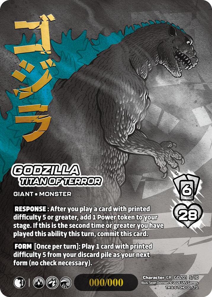 Godzilla, Titan of Terror (Chrome Rare), Godzilla: Reign of Kaiju GDZ01 5/10
