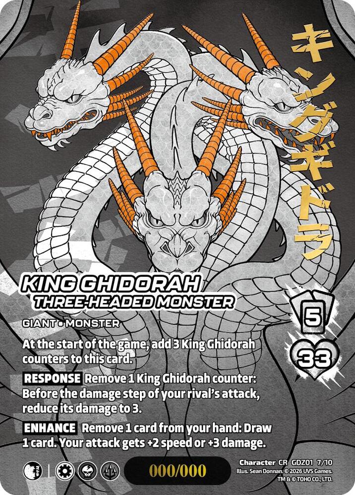 King Ghidorah, Three-Headed Monster (Chrome Rare), Godzilla: Reign of Kaiju GDZ01 7/10