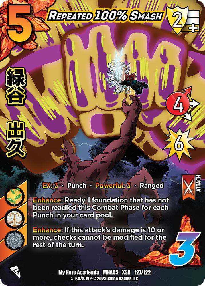 Repeated 100% Smash (XSR), UniVersus: My Hero Academia: Undaunted Raid 127/122