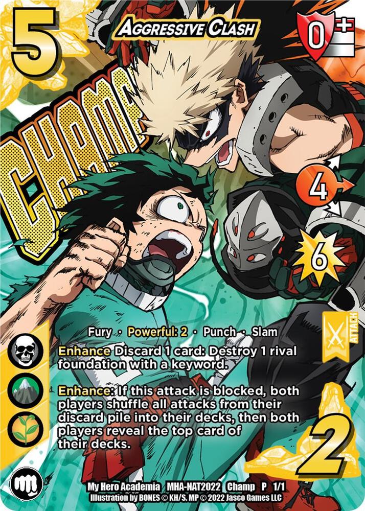 Aggressive Clash (Pro Hero Nationals 2022 Top 4), UniVersus: My Hero Academia Promo Cards MHA-NAT2022 Top 4 P 1/1